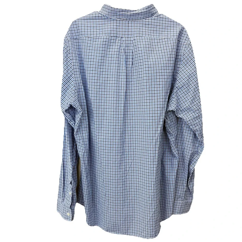 Polo Ralph Lauren Blue Check Cotton Oxford Button Down Shirt Size XL‎